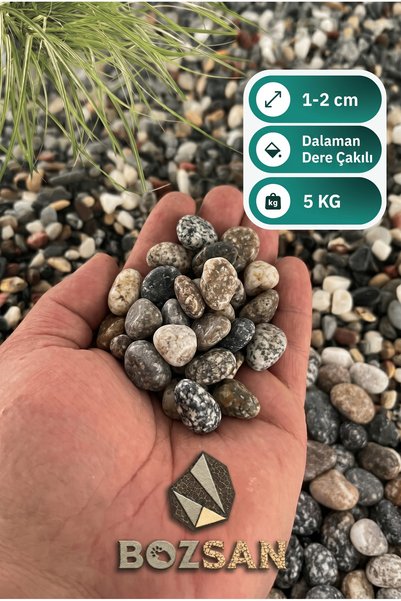 Bozsan Doğal Dalaman Dere Çakılı Taşı 5 Kg 1-2 Cm Dere Çakıl Bahçe Peyzaj Sak...
