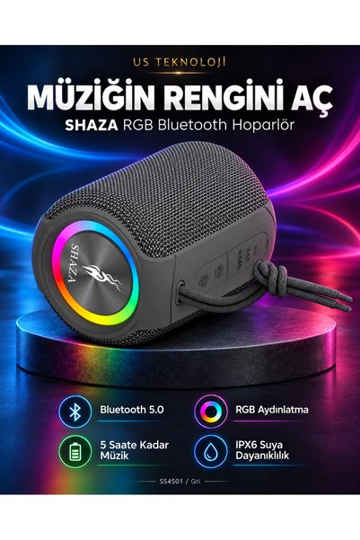 US TEKNOLOJİ RGB YÜKSEK SES KALİTELİ BLUETOOTH HOPARLÖR