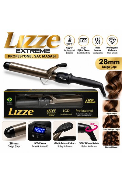 Lızze EXTREME مكواة تجعيد الشعر من ليزي إكستيرم 28 مم