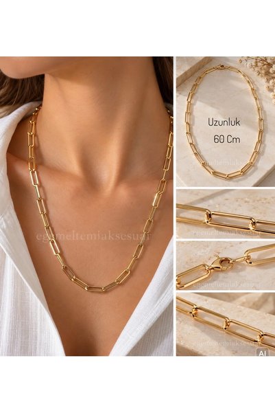 Genel Markalar Xuping 14k Gold Renk Ataç Zincir Kolye 60 CM