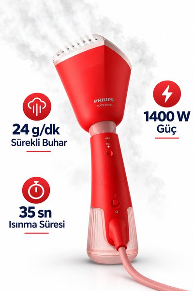 Philips 24 g/dk Sürekli Buhar Buharlı Dikey Ütü STH5020/40 Tiftik Makinesi Hediye (Onerous)