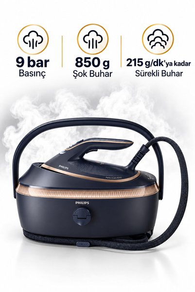 Philips 9 bar Basınç Buhar Kazanlı Ütü PSG8300/20 Mutfak Tartısı Hediye (Oner...