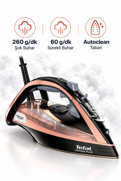 TEFAL 260 g/dk Şok Buhar Buharlı Ütü FV9845 Mutfak Tartısı Hediye (Onerous)