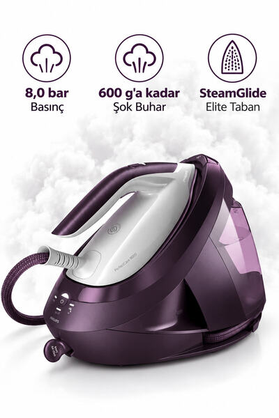 Philips 8,0 bar Basınç Buhar Kazanlı Ütü PSG8050/30 Mutfak Tartısı Hediye (On...