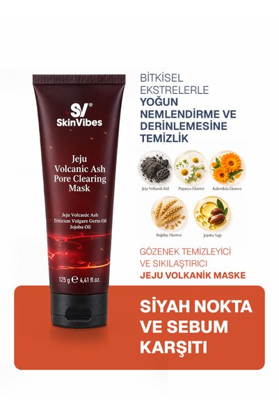 Skinvibes Jeju Volkanik Kül Maskesi 125 g - Gözenek Temizleyici, Siyah Nokta ...