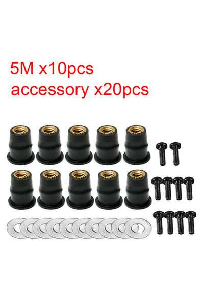 Choice 30Pcs M5 30PCS M5 M6 Motorcycle Windscreen Windshield Bolts Screws Met...