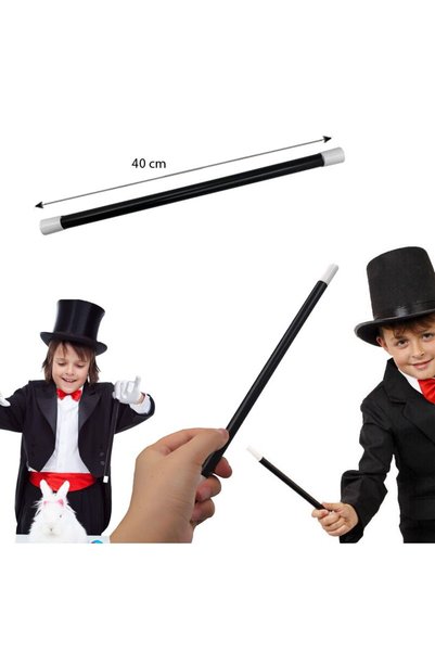 partidolu Plastik 40 Cm Sihirbaz Sopası Hokus Pokus Asası Halloween Gösteri