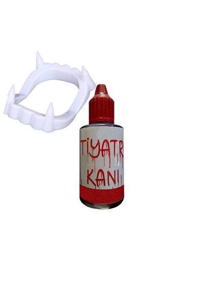 partidolu Halloween Dracula Vampir Dişi ve Vampir Kanı Set 1 Adet Yetişkin