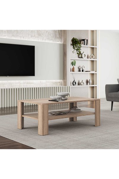 Adore Mobilya New Line Dikdörtgen Orta Sehpa - Açık Ceviz (tori)110x42x65 Cm ...