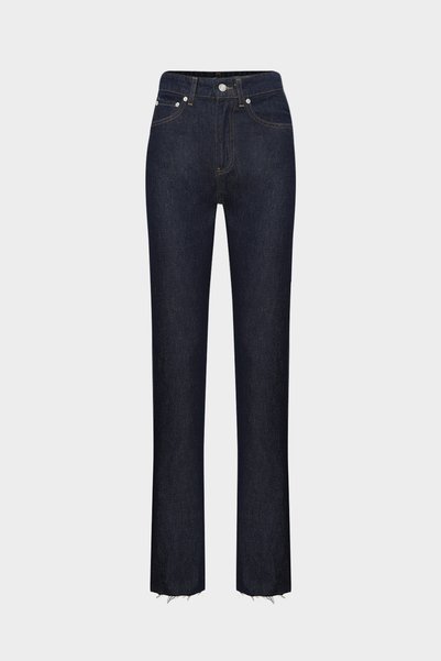 Açelya Okcu High Waist Straight Dark Blue Straight Leg Seamless Jeans