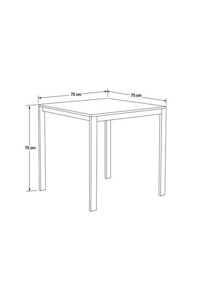 Adore Mobilya Retro Metal Ayaklı Mutfak Masası-Beyaz 75x75x75 cm