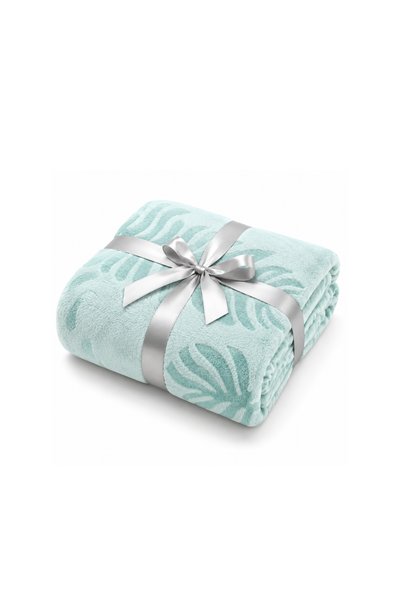 Elega Decor Jacquard Flannel Blanket – Single (150x200 cm) | Knitted Leaf Emb...