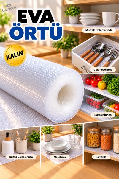 garaccu Αντιολισθητικό διαφανές ράφι κουζίνας, αντιολισθητικό κάλυμμα συρταρι...
