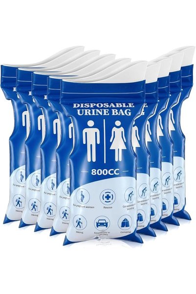 Paporich 24 Pcs Disposable Urine Bag, 800ml Emergency Unisex Urinal Bag for C...