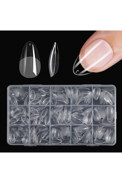 Choice Small Almond Nail 330pcs Small Almond Clear Acrylic Nail Tips – Thin S...