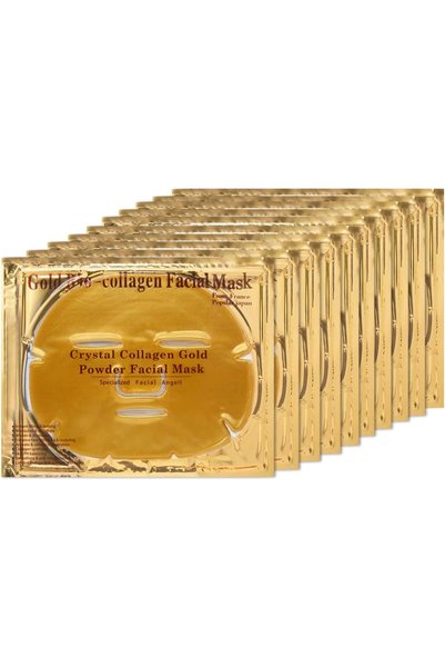 THE ONE Vegan Gold Collagen Facial Masks, 10 Pieces, Hydrating and Moisturizi...