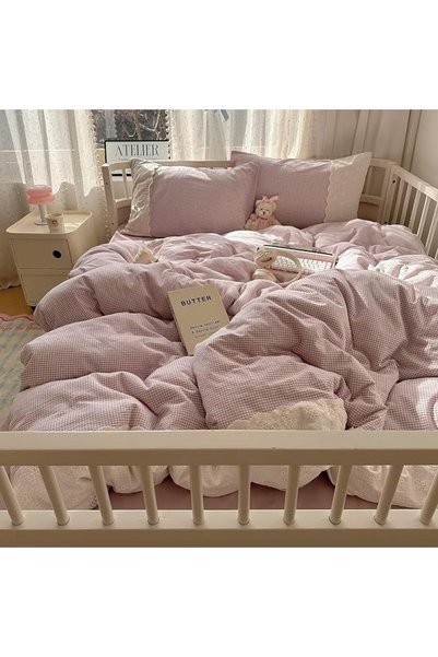 mixinni Quilt King Size Reversible Soft Cotton 3-Piece Beige Embroidery Patte...