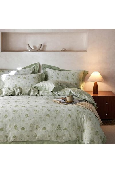 mixinni Quilt King Size Reversible Soft Cotton 3-Piece Beige Embroidery Patte...
