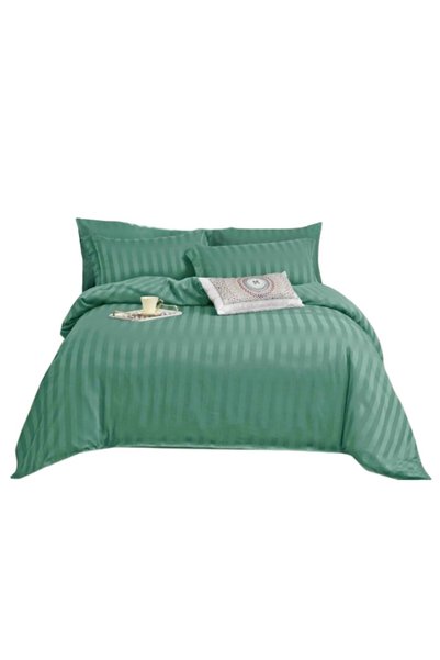OEM Lenjerie de pat pentru pat dublu, cu elastic, damasc, 6 piese, pentru 2 p...