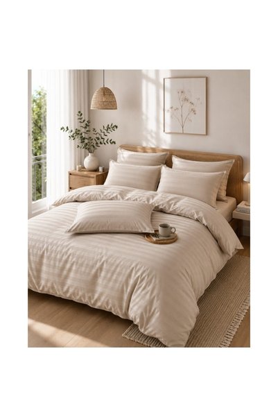 OEM Lenjerie de pat dublă, Jojo Home, 100% damasc, cearșaf cu elastic, pentru...