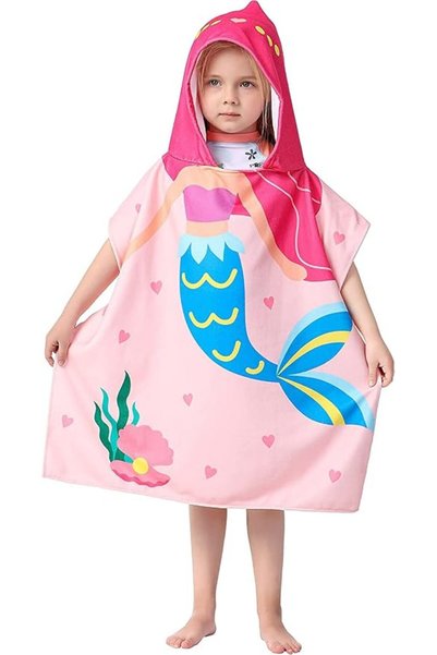 GENERAL Lightweight Microfiber Hooded Beach Towel for Kids, Toddlers Bath/Poo...