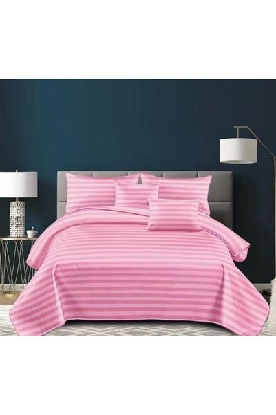 OEM Double Bed Linen, Fitted Sheet without Elastic, Damask with Stripes, Plai...
