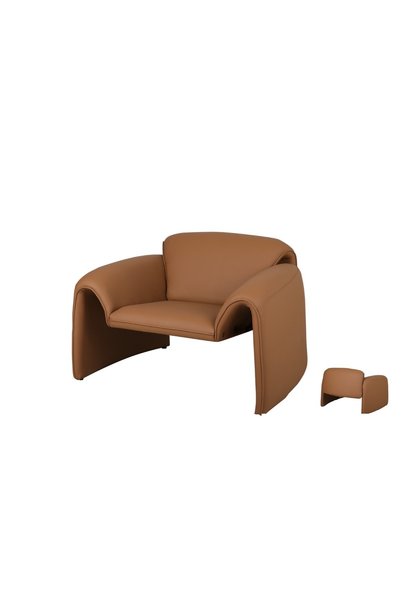 IN HOME STORE كرسي استرخاء عصري بتصميم انسيابي ولون بني أنيق