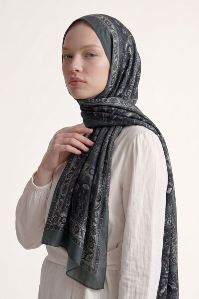 Levidor Royal Shawl with Pattern, Anthracite