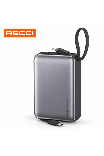 Recci شاحن محمول RPB-P63 بسعة 20000 مللي أمبير، وقوة 22.5 واط، مع كابلات USB-...