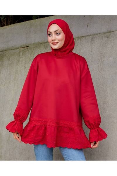 W WARGA FISTO Scuba Tunic with Lace Details