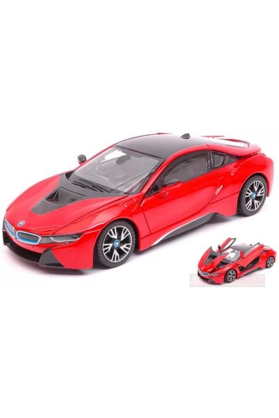 Rastar Mașină turnată sub presiune BMW i8 roșie, scară 1:24