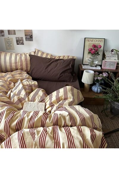 mixinni Quilt King Size Reversible Soft Cotton 3-Piece Beige Embroidery Patte...