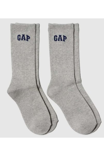 GAP Studio Crew Çorap (2'li) Logo Unisex Çorap GRİ