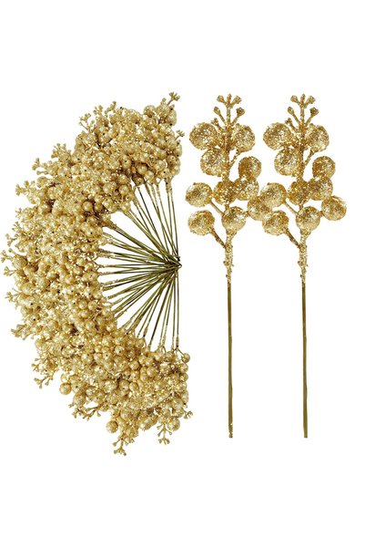 Choice 20Pcs Gold 10/20Pcs Christmas Decoration Glitter Berries Artificial Fl...