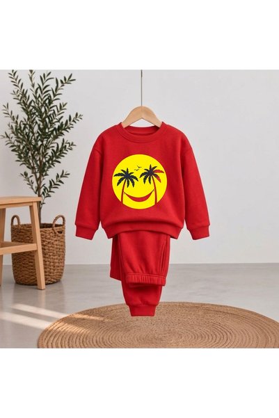 playwear Tropical-Print Team Sweatshirt for Girls, Boys, and Kids with a Crew...