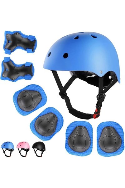 GENERAL Bike Helmet Set with Knee Pads Elbow Pads and Wrist Guards, Adjustabl...