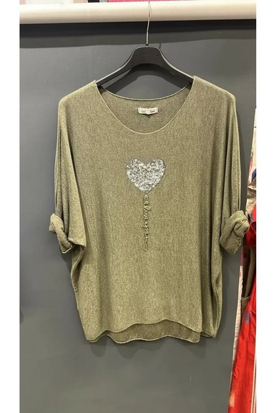ELİTE NOVA SHOPPİNG - Italian-Printed Sequin Blouse-Tunic