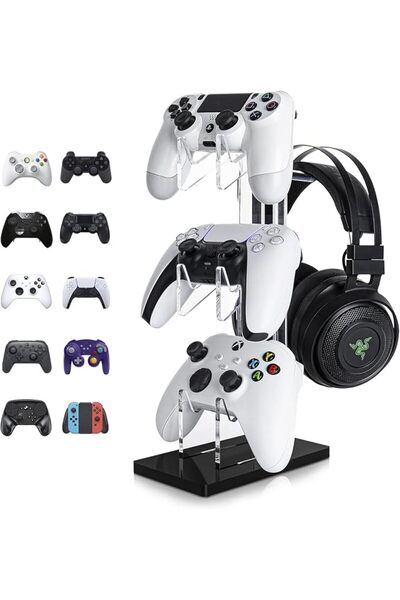 GENERAL حامل تحكم عالمي ثلاثي الطبقات وحامل سماعات رأس من توريسيك لأجهزة PS4 ...