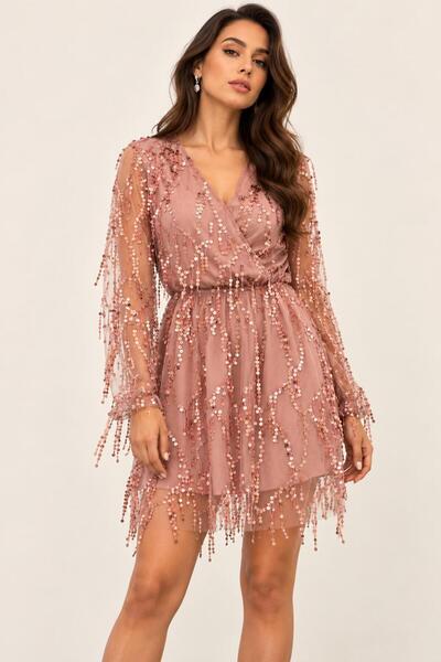 Top Step PINK TASSELED EVENING GOWN (GRADUATION)