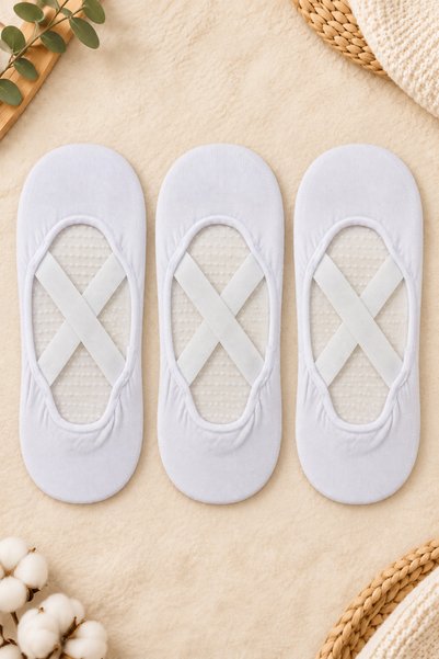 tibo 3 Pairs of Women's Silicone-Lined Pilates and Yoga Ballet Flats