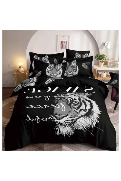 JOJO HOME Lenjerie de pat dublă, Jojo Home, imprimare 3D, Savage, 6 piese, 2 ...