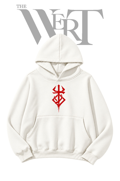 THEWERT Brand Of Sacrifice Pre-Printed White Hooded Sweatshirt (2-Ply)