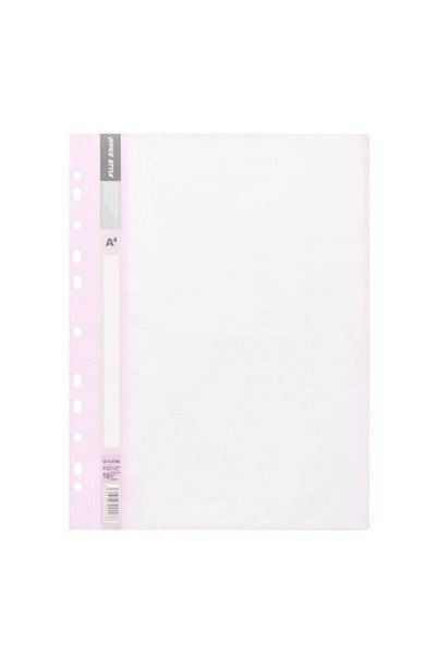 SHOPIENS Dosar plastic A4 roz pastel cu sina si 10 folii pentru scoala si bir...
