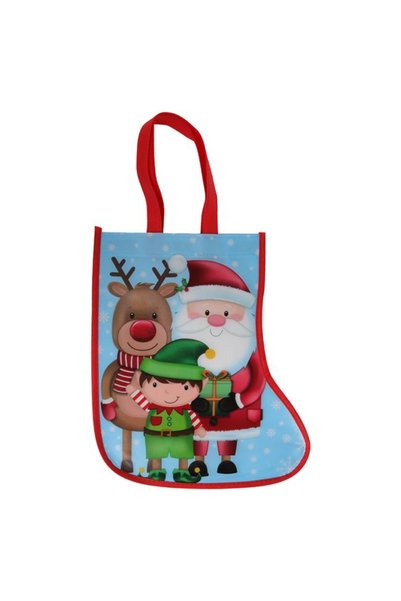 SHOPIENS Sacosa reutilizabila craciun PP forma cizma model mos craciun ren sp...