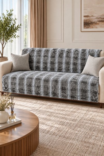Bikaya Home 3D Plush Sofa Cover | 180x220 cm | Soft-Textured, Stylish and Tim...