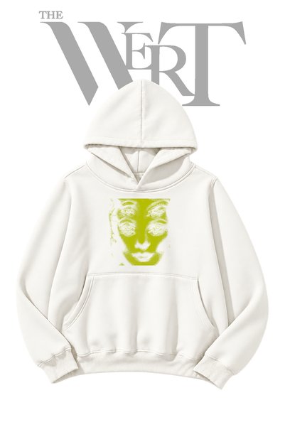 THEWERT Marilyn Monroe White Hooded Sweatshirt with Front Print (2-Ply)