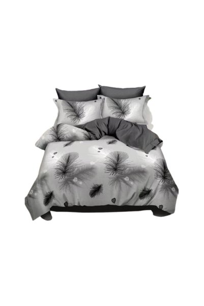 OEM Bed linen, 2 people, 6 pieces, Feather print, 240x250 cm