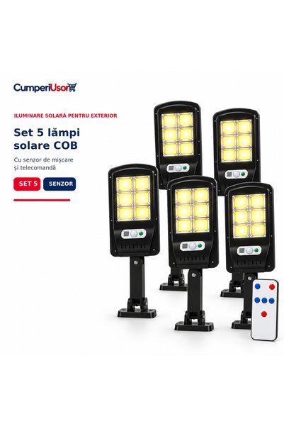 CUMPERIUSOR Set of 5 solar lamps with motion sensor and remote control