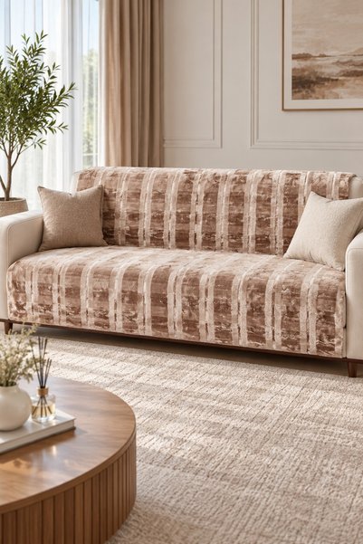 Bikaya Home 3D Plush Sofa Cover | 180x220 cm | Soft-Textured, Stylish and Tim...
