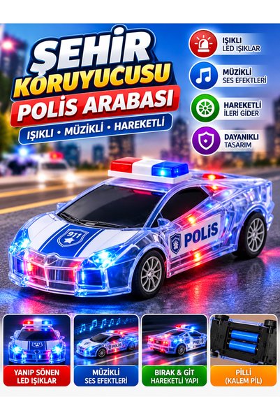 Genel Markalar Işıklı & sesli & sürmeli polis arabası